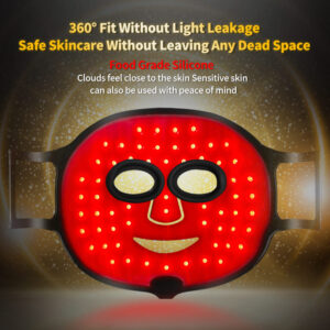 Food-grade silicone mask with 360-degree fit design.